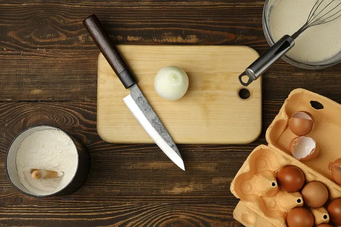 Framed Print : Top View of Kitchen Table with Omelette Ingredients Print Framed Print : Top View of Kitchen Table with Omelette Ingredients Print