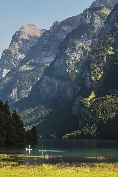 Framed Print : View over the Klontalersee Print, Glarus, Switzerland