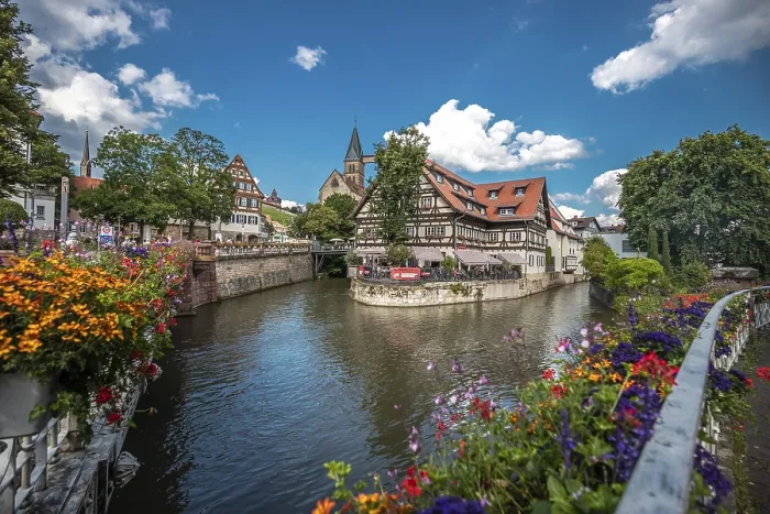 Framed Print : View of the Neckar River Print, Esslingen am Neckar, Germany Framed Print : View of the Neckar River Print, Esslingen am Neckar, Germany
