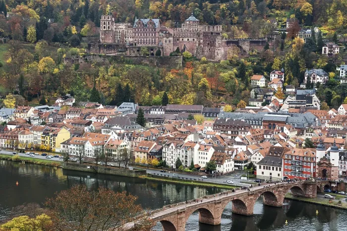 Framed Print : View from Philsophenweg to Neckar, Heidelberg Print Framed Print : View from Philsophenweg to Neckar, Heidelberg Print