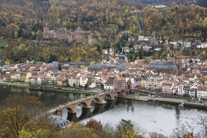 Framed Print : View from Philsophenweg to Neckar Print, Heidelberg, Germany Framed Print : View from Philsophenweg to Neckar Print, Heidelberg, Germany