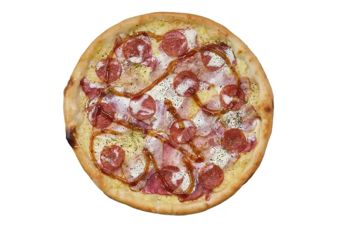 Framed Print : Top View of Pizza with Prosciutto Print Framed Print : Top View of Pizza with Prosciutto Print