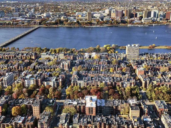 Framed Print : Boston Print: Prudential Tower to Back Bay View