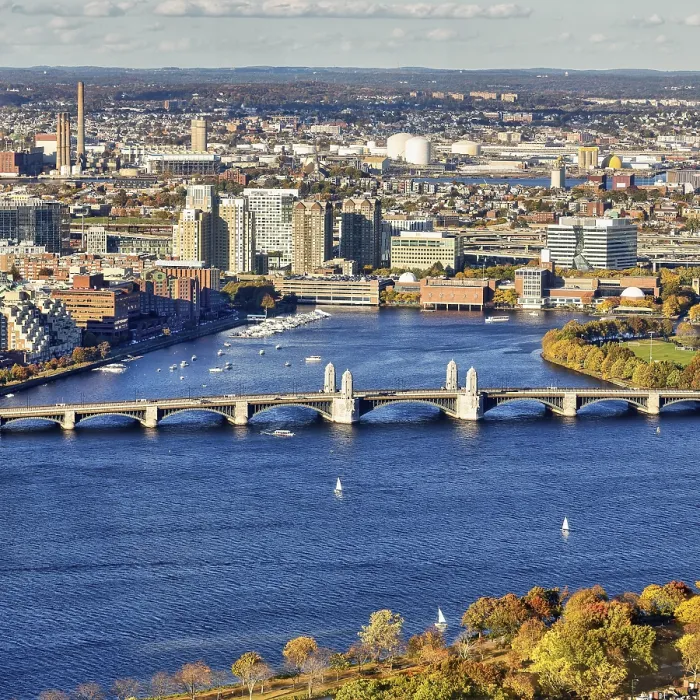 Framed Print : Boston Print: Prudential Tower View to Charles River
