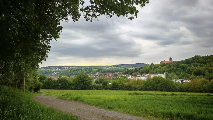 Framed Print : View of a quiet landscape in spring, Kronach Print Framed Print : View of a quiet landscape in spring, Kronach Print