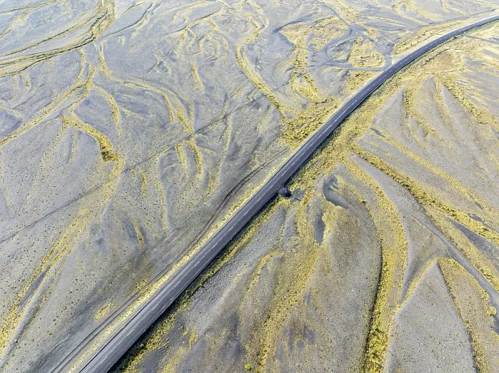 Framed Print : Top down view of the ringroad no. 1 print, Iceland