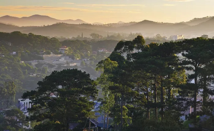 Framed Print : View over the rooftops of Dalat Print, Central Highlands, Vietnam