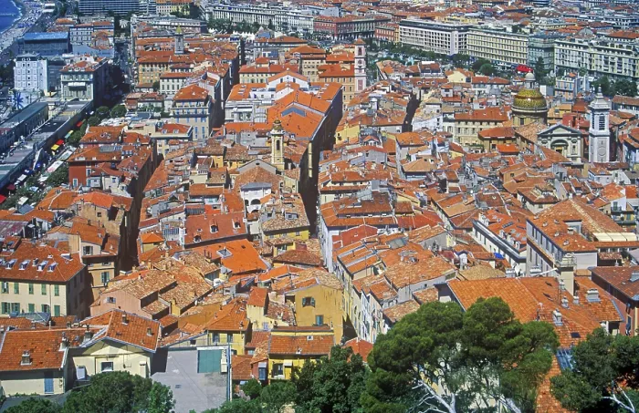 Framed Print : Vintage Print of Nice Rooftops, Côte d'Azur, 1999 Framed Print : Vintage Print of Nice Rooftops, Côte d'Azur, 1999