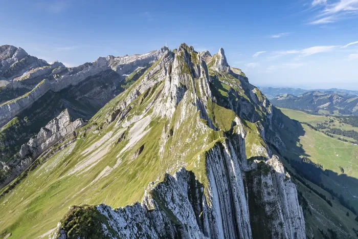 Framed Print : View to Santis and mountains in Alpstein range, Print Framed Print : View to Santis and mountains in Alpstein range, Print