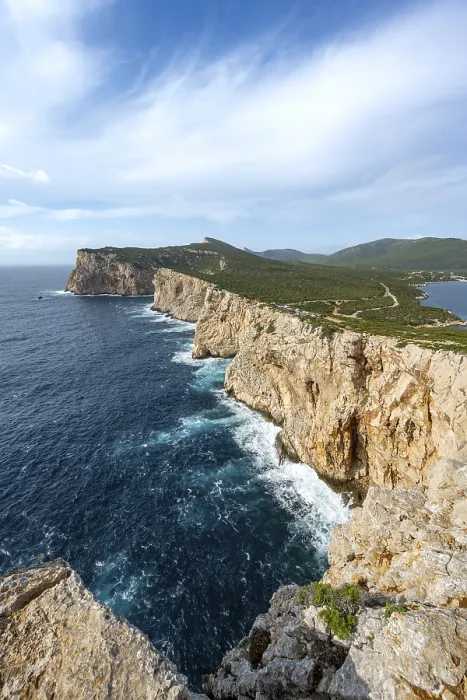 Framed Print : View of Steep Cliffs by the Sea Print, Alghero, Sardinia Framed Print : View of Steep Cliffs by the Sea Print, Alghero, Sardinia