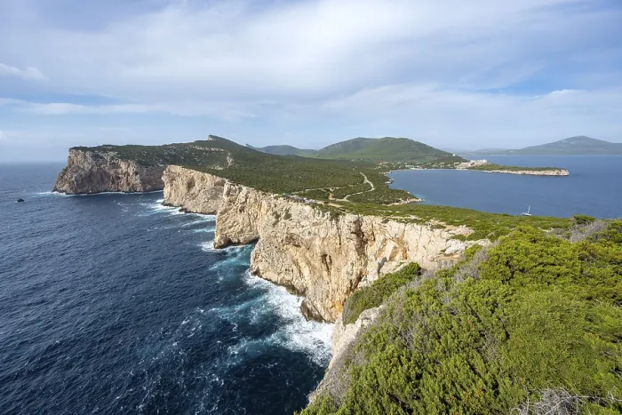 Framed Print : View of Steep Cliffs by the Sea Print, Alghero, Sardinia Framed Print : View of Steep Cliffs by the Sea Print, Alghero, Sardinia