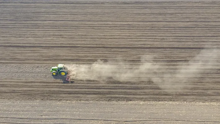 Framed Print : Above View of Tractor in Action Print Framed Print : Above View of Tractor in Action Print
