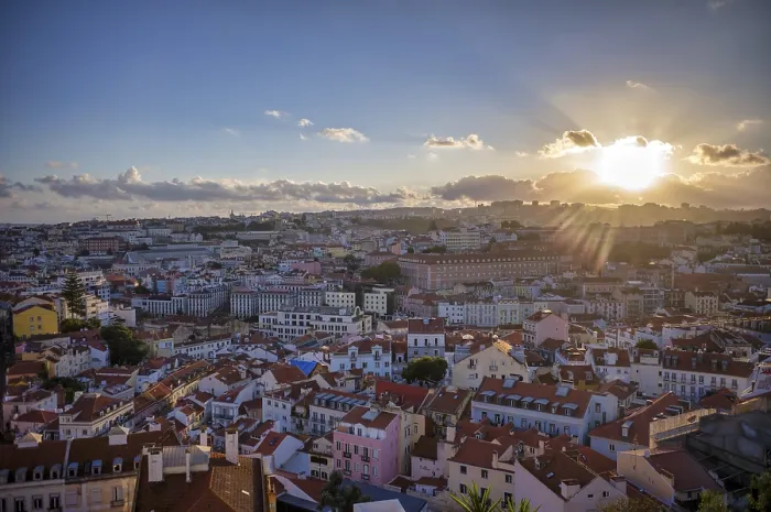 Framed Print : Miradouro da Graca View Print, Lisbon Sunset Framed Print : Miradouro da Graca View Print, Lisbon Sunset