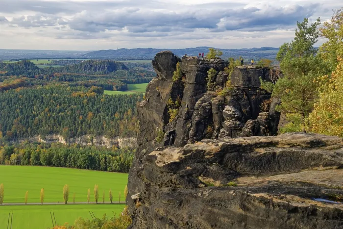 Framed Print : Lilienstein Viewing Platform Print, Saxony Germany