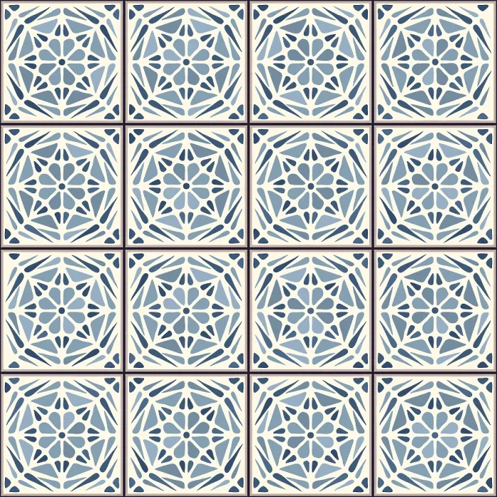 Framed Print : Vintage Ceramic Tiles Print Pattern