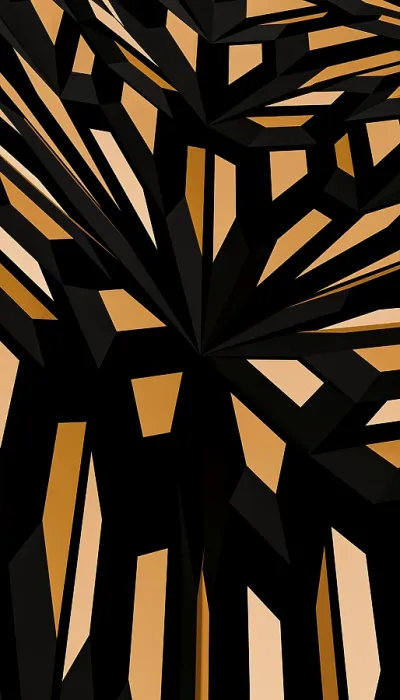 Framed Print : Black and Gold Geometric Pattern Print