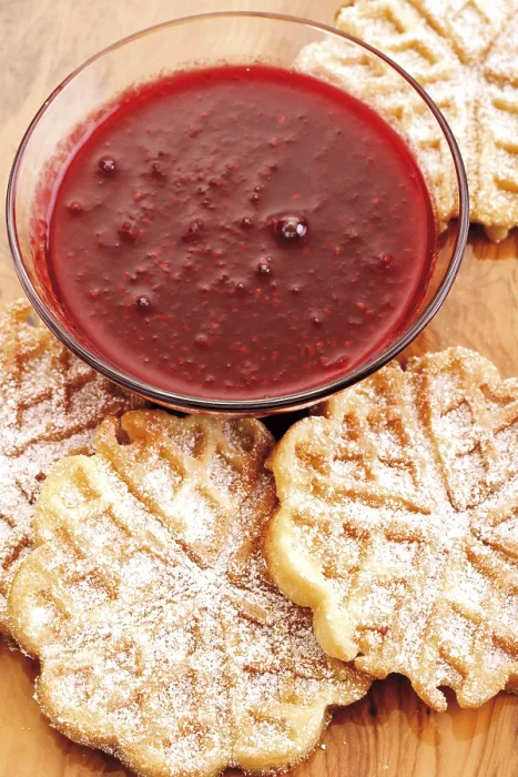 Framed Print : Raspberry Puree Waffles Print Framed Print : Raspberry Puree Waffles Print