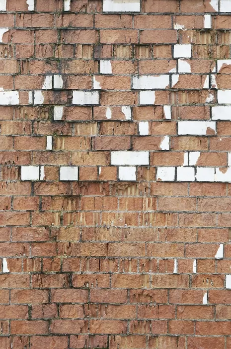 Framed Print : Print of Fragmented Wall with Painted Bricks Framed Print : Print of Fragmented Wall with Painted Bricks