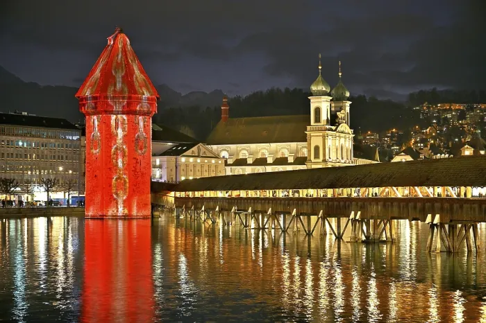 Framed Print : Lucerne Print: Wasserturm at Dusk, Lucerne Switzerland Framed Print : Lucerne Print: Wasserturm at Dusk, Lucerne Switzerland