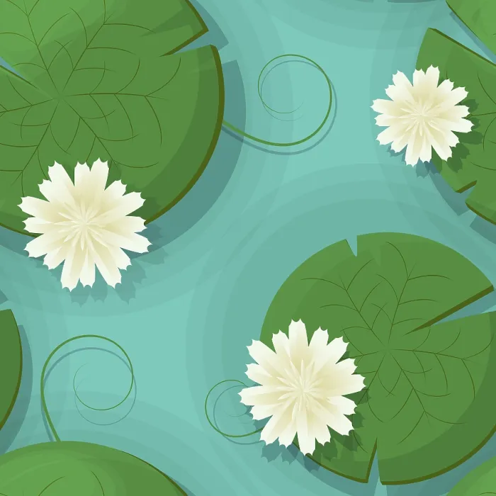 Framed Print : Water Lilies Repeating Print Framed Print : Water Lilies Repeating Print