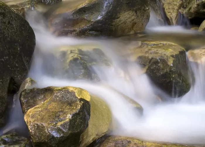 Framed Print : Water Stream Falling on Rock Print - Long Exposure Framed Print : Water Stream Falling on Rock Print - Long Exposure