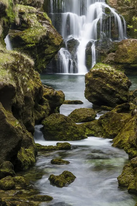 Framed Print : Waterfall at Traunfall, Upper Austria Print Framed Print : Waterfall at Traunfall, Upper Austria Print