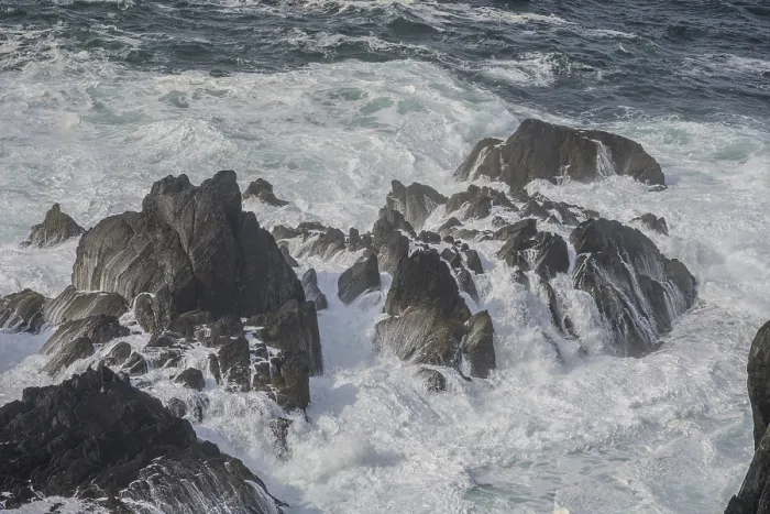 Framed Print : Ireland Coastline Print: Waves against Ballaghboy Cliffs Framed Print : Ireland Coastline Print: Waves against Ballaghboy Cliffs