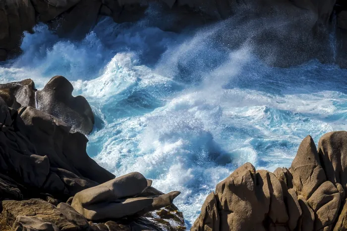 Framed Print : Waves Pounding the Coastline at Capo Testa Print Framed Print : Waves Pounding the Coastline at Capo Testa Print