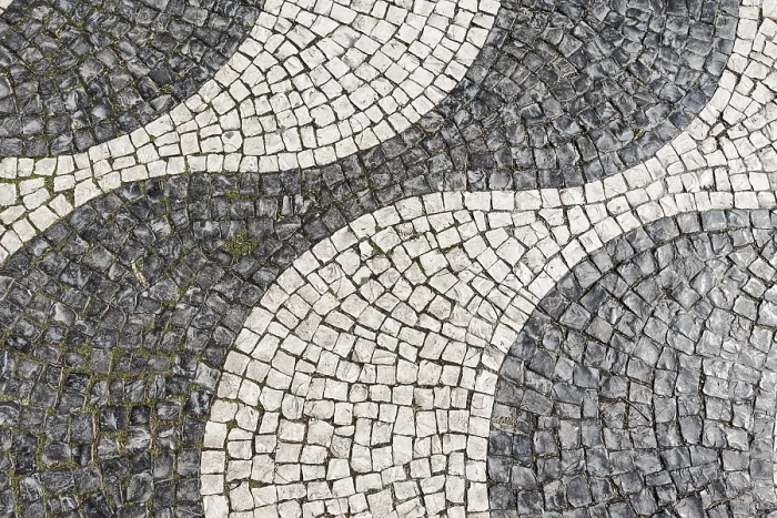 Framed Print : Wavy Pattern in Cobblestones, Rossio, Lisbon Print Framed Print : Wavy Pattern in Cobblestones, Rossio, Lisbon Print
