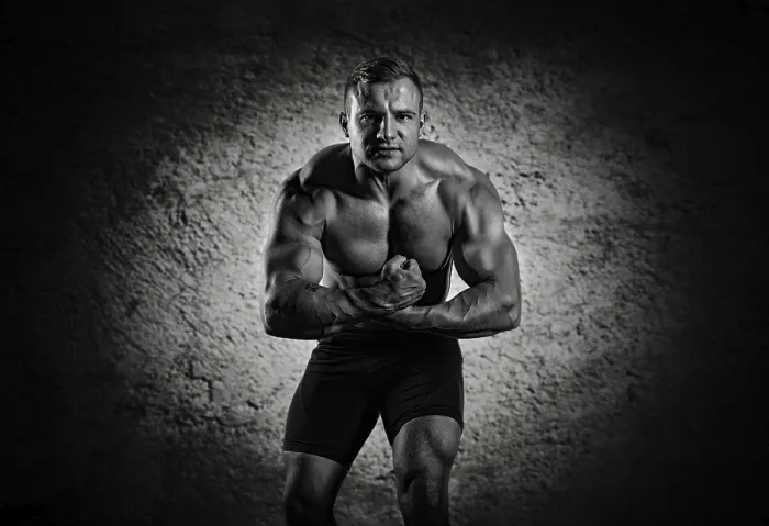 Framed Print : Weightlifter in Strained Pose Print Framed Print : Weightlifter in Strained Pose Print