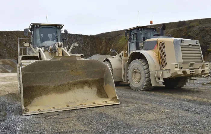 Framed Print : Wheel Loader in Limestone Quarry Print Framed Print : Wheel Loader in Limestone Quarry Print
