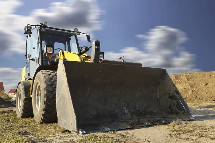 Framed Print : Wheel loader at sunset, Mutterstadt Print Framed Print : Wheel loader at sunset, Mutterstadt Print