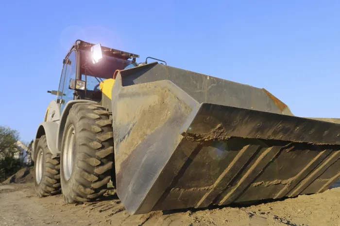 Framed Print : Wheel loader at sunset in Mutterstadt Print Framed Print : Wheel loader at sunset in Mutterstadt Print