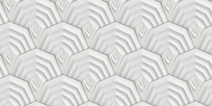 Framed Print : White Prism Pattern 3D Depth Effect Print