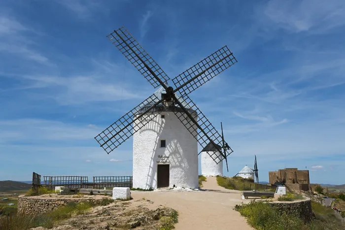 Framed Print : White Windmill Print, Consuegra, Spain Framed Print : White Windmill Print, Consuegra, Spain