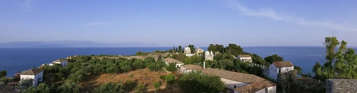 Framed Print : Wide Panorama of Koroni Print, Greece Framed Print : Wide Panorama of Koroni Print, Greece