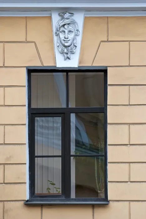 Framed Print : Beige Wall Print with Bas-Relief Window Framed Print : Beige Wall Print with Bas-Relief Window