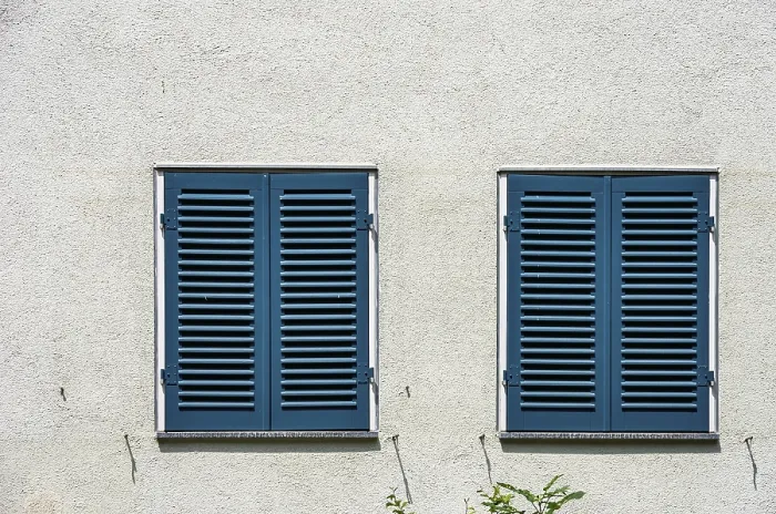 Framed Print : Two Windows with Closed Shutters Print Framed Print : Two Windows with Closed Shutters Print