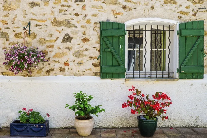 Framed Print : Windows with wrought iron bars, Grimaud Print Framed Print : Windows with wrought iron bars, Grimaud Print