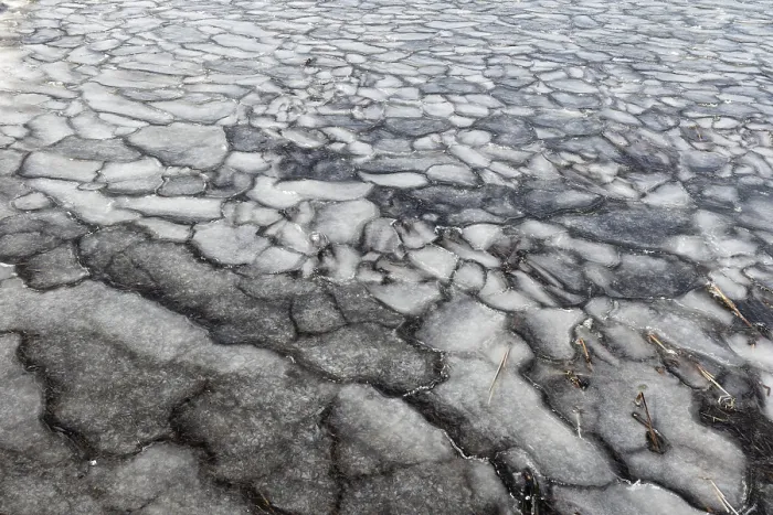 Framed Print : Winter Ice Patterns on the Chateauguay River Print