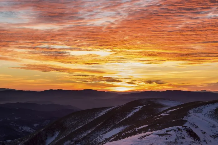 Framed Print : Winter Sunset Print from Monte Nerone, Italy Framed Print : Winter Sunset Print from Monte Nerone, Italy