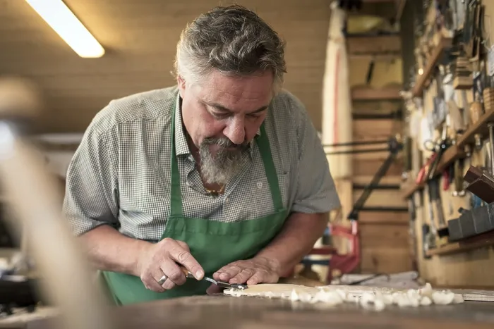 Framed Print : Master Luthier at Work on the Lid of an Instrument Print Framed Print : Master Luthier at Work on the Lid of an Instrument Print