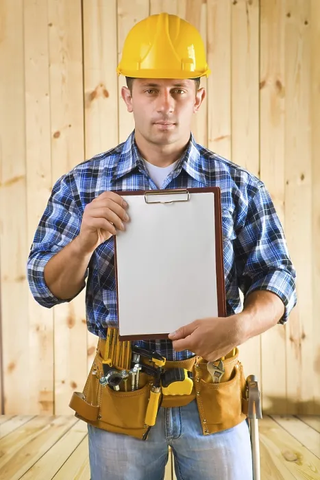 Framed Print : Worker with Clipboard Print Framed Print : Worker with Clipboard Print