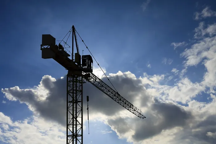 Framed Print : Working Crane on Cloudy Sky Print Framed Print : Working Crane on Cloudy Sky Print