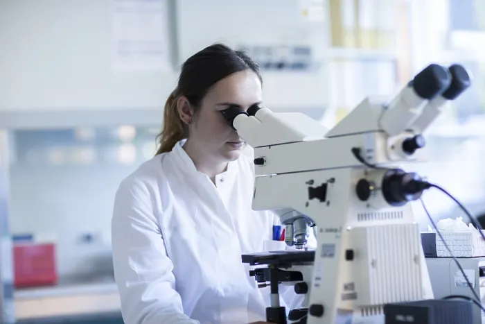 Framed Print : Young Laboratory Assistant with Microscope Print, Freiburg, Germany Framed Print : Young Laboratory Assistant with Microscope Print, Freiburg, Germany