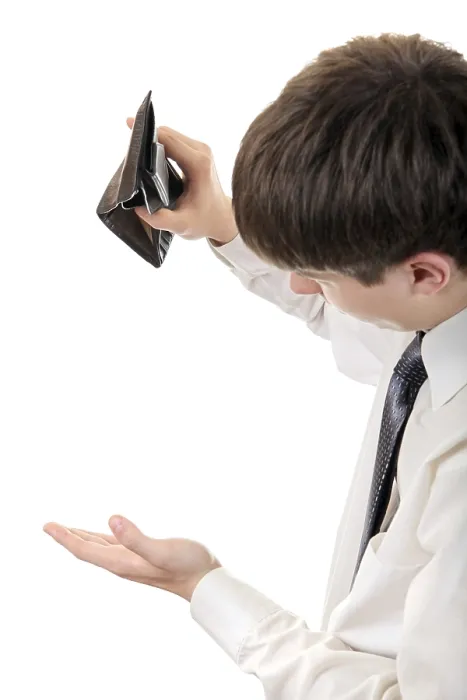 Framed Print : Young Man Checking Empty Wallet Print Framed Print : Young Man Checking Empty Wallet Print
