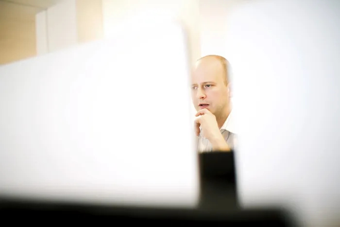 Framed Print : Young Man in Workplace Print Framed Print : Young Man in Workplace Print