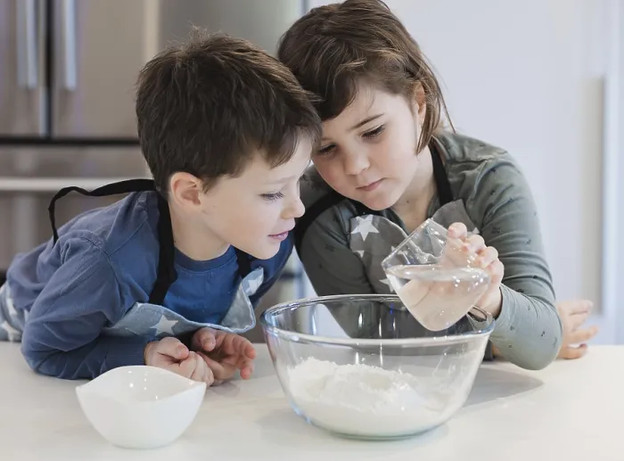 Framed Print : Two Young Siblings Baking Activity Print Framed Print : Two Young Siblings Baking Activity Print