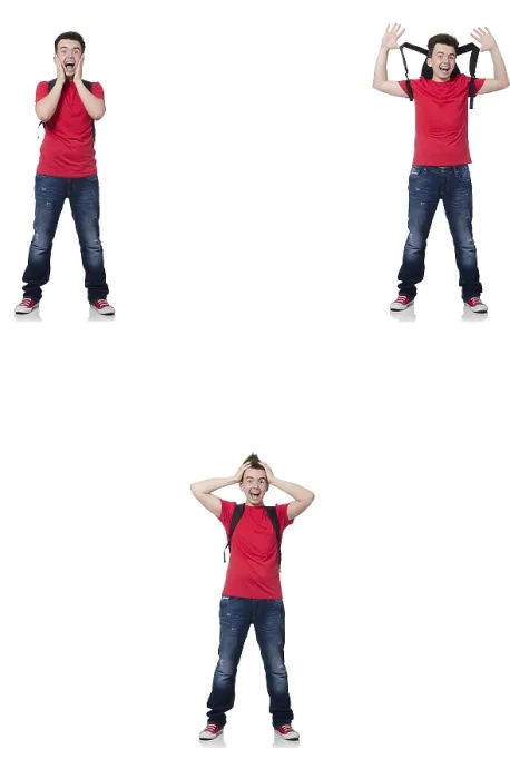 Framed Print : Young Student with Backpack Print Framed Print : Young Student with Backpack Print