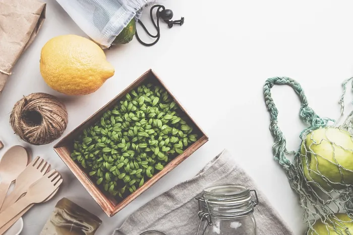 Framed Print : Eco-Friendly Kitchen and Bath Set Print